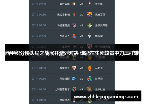 西甲积分榜头尾之战展开激烈对决 谁能在生死较量中力压群雄 西甲积分榜头尾之战展开激烈对决 谁能在生死较量中力压群雄